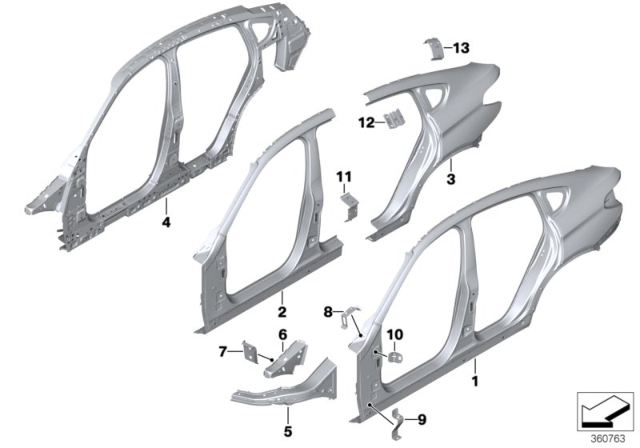 2016 BMW X4 Reinforcement Plate, Sill, Left Diagram for 41217407899