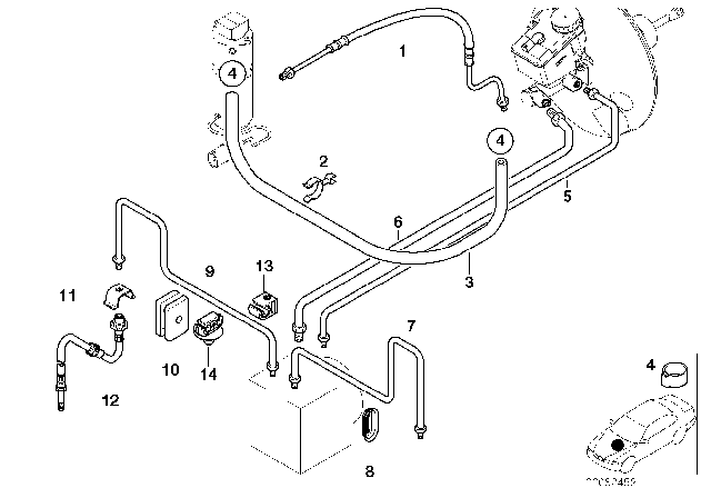 1999 BMW Z3 Pipe Rubber Covered Diagram for 34326754575