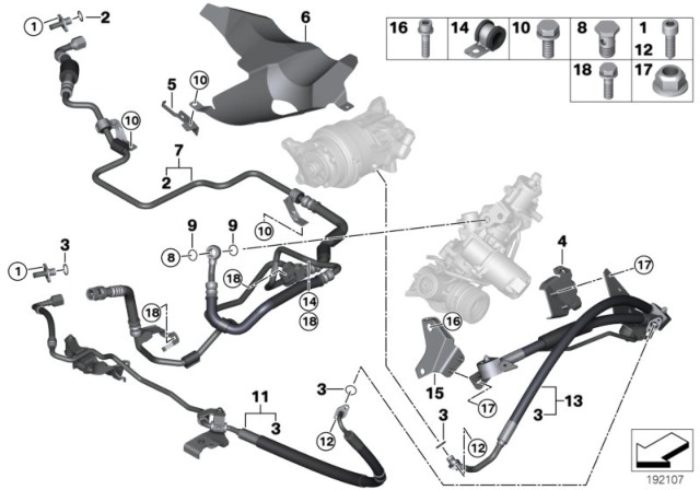 2013 BMW X6 Power Steering, Fluid Lines / Adaptive Drive Diagram