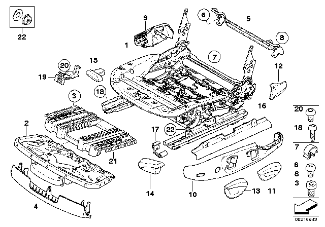 2011 BMW 328i Front Seat Rail Diagram 2