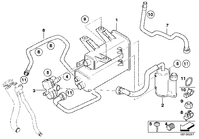 2004 BMW Z4 Vent Pipe Diagram for 16136758017