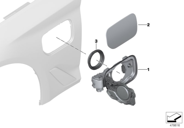 2019 BMW 530e Charging Flap Diagram