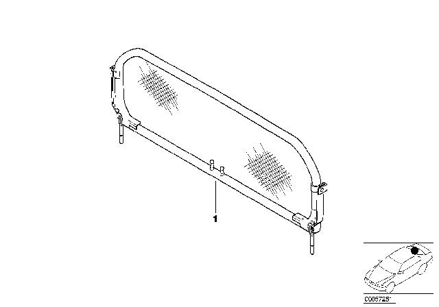 2000 BMW Z3 Wind Deflector Diagram 2