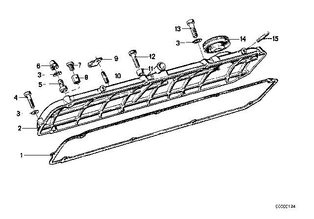 1975 BMW 530i Cylinder Head Cover Diagram