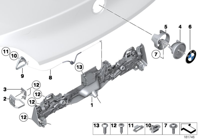 2010 BMW Z4 Trunk Lid Lock Diagram for 51247191257