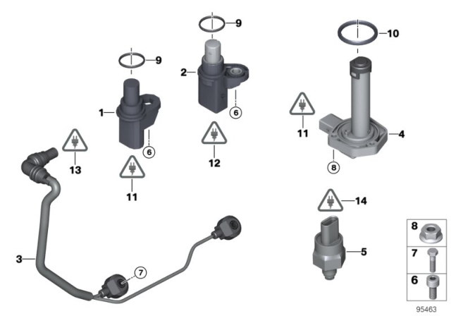 2009 BMW 128i Sensors Diagram