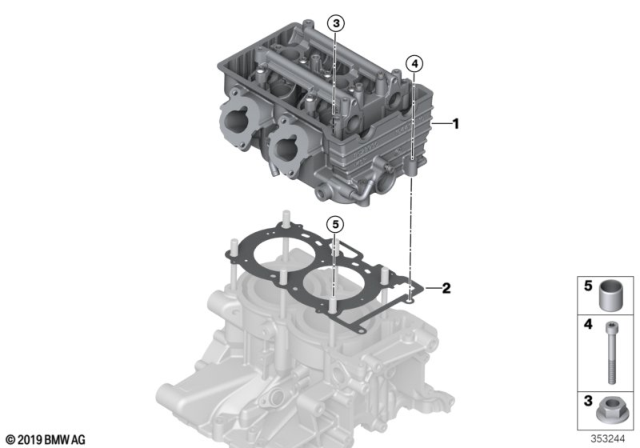 2020 BMW i3s Cylinder Head Gasket Diagram for 11127729541