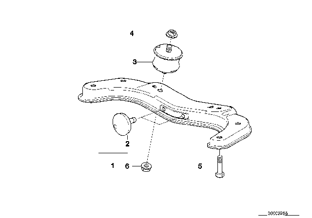 1995 BMW 850Ci Automatic Transmission Mount Diagram for 23701141614