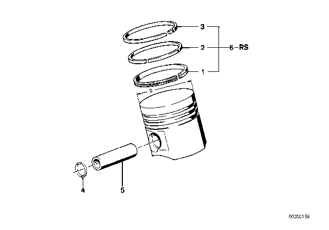 1983 BMW 633CSi Crankshaft - Pistons Diagram 1