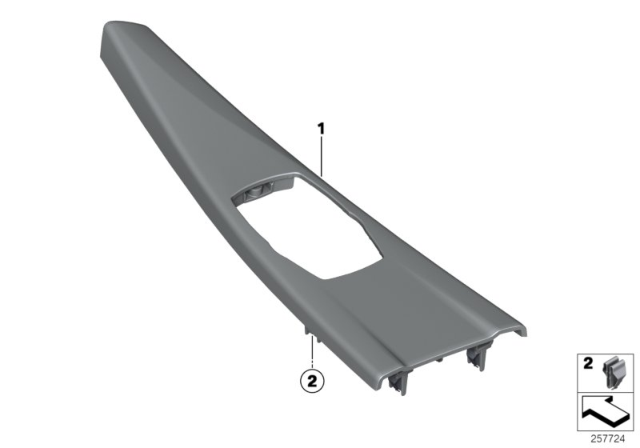 2016 BMW 335i GT xDrive Decorating Panel For Centre Console Diagram for 51169232075