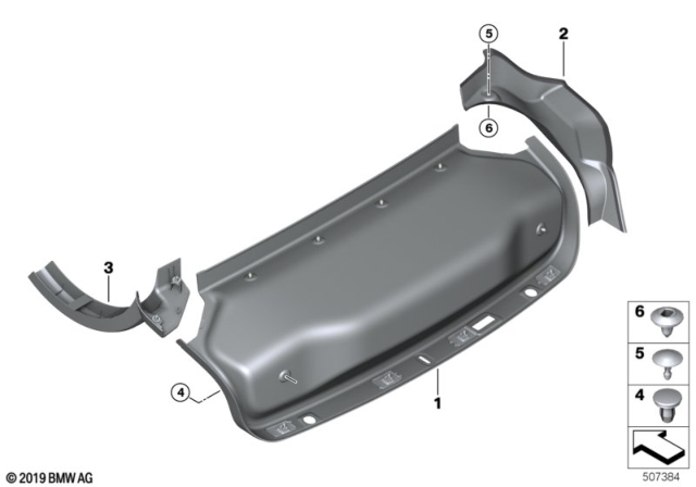 2020 BMW M8 Trim Panel, Rear Trunk / Trunk Lid Diagram 2