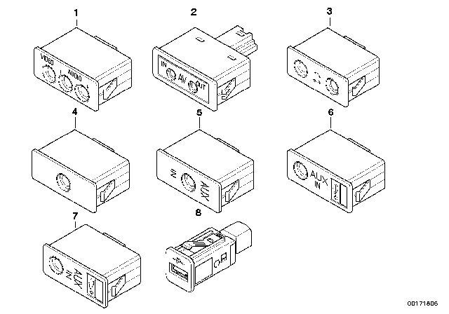 2005 BMW 745Li TV / Audio Plug Socket Diagram