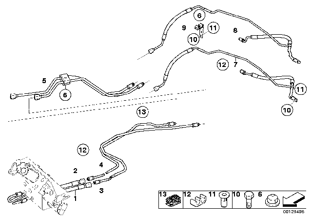 2005 BMW 645Ci Pressure Hose Assy Diagram for 37106769932