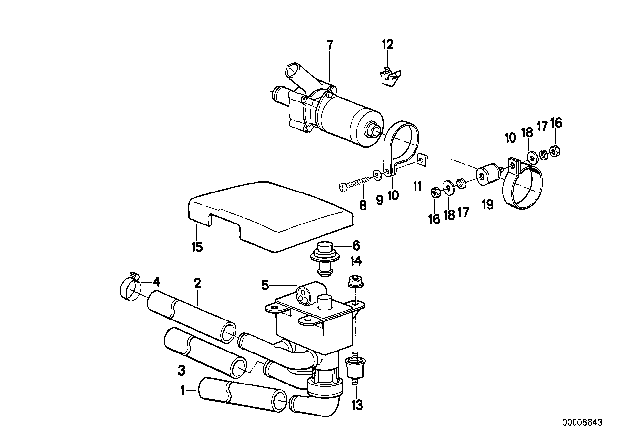 1991 BMW 750iL Water Valve Diagram for 64111388619