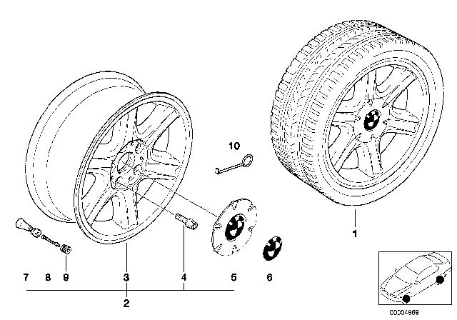 1999 BMW Z3 Star-Spoke Styling Diagram