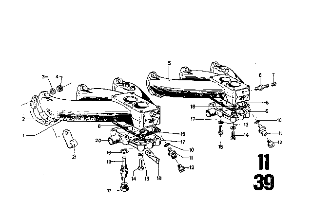 1973 BMW 3.0CS Gasket Asbestos Free Diagram for 11619065674