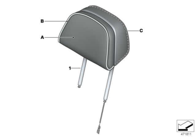 2019 BMW X6 Individual Headrest Diagram 2