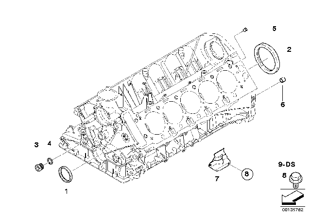 2010 BMW M6 Engine Block & Mounting Parts Diagram 2