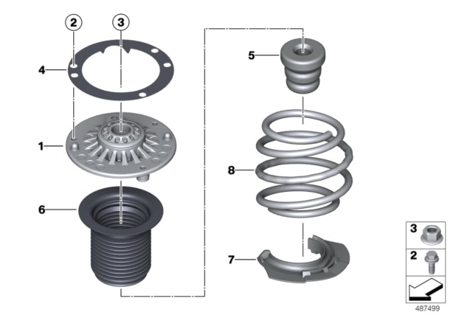 2016 BMW M2 Support Bearing / Spring Pad / Mounted Parts Diagram