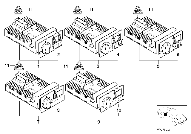 2001 BMW M3 Switch Unit, Light Diagram