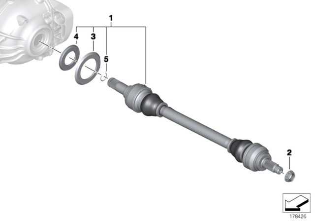 2014 BMW 535i xDrive Left Cv Axle Shaft Diagram for 33207581029