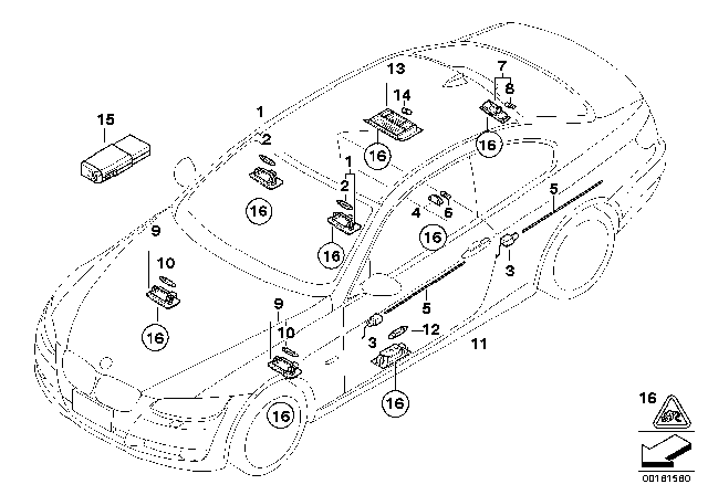 2011 BMW 328i Various Lamps Diagram