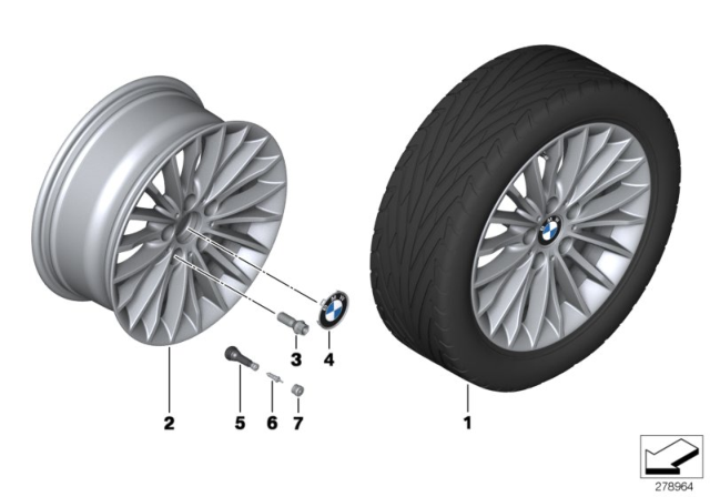 2012 BMW 328i BMW LA Wheel, Multi-Spoke Diagram 4