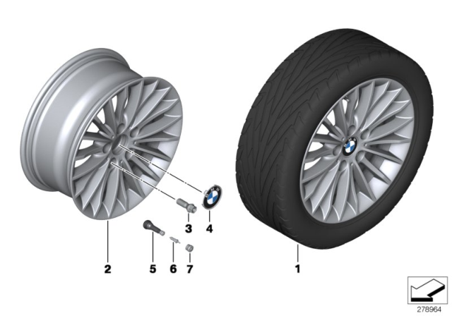 2013 BMW 320i BMW LA Wheel, Multi-Spoke Diagram 4