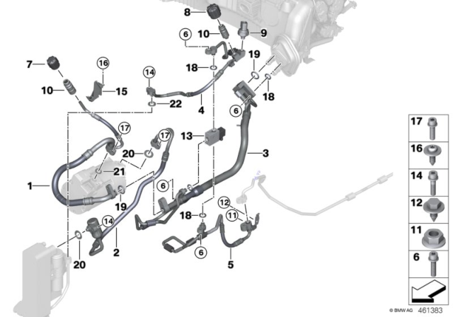 2016 BMW 330e Suction Line, Compressor-Heat Exchanger Diagram for 64539364658