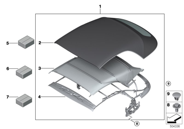 2017 BMW 230i Folding Top Diagram for 54347343677