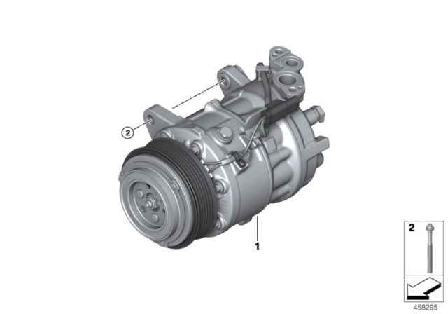 2020 BMW X5 Air Conditioning Compressor With Magnetic Coupling Diagram for 64526995918