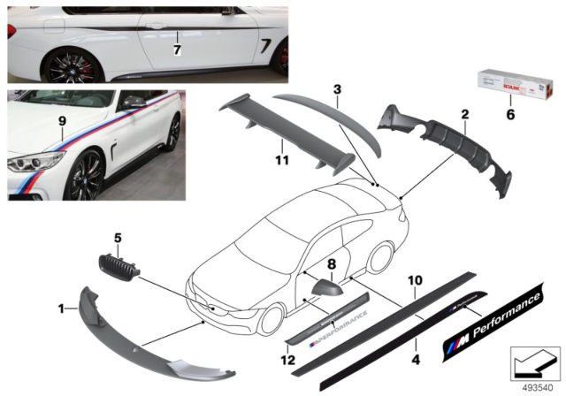 2016 BMW 428i xDrive Rear Spoiler, Carbon Diagram for 51622334545