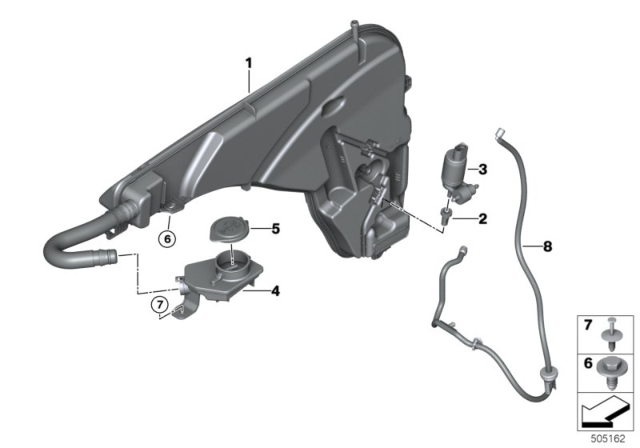 2019 BMW X4 Washer Pump Diagram for 67127298309