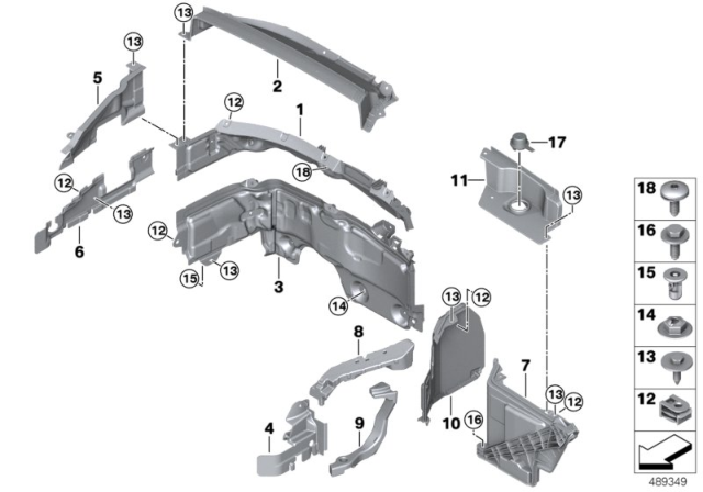 2018 BMW X1 Partition Wall, Lower Section, Right Diagram for 51757317738