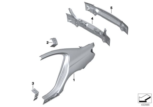 2019 BMW M5 Side Panel / Tail Trim Diagram