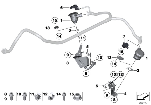 2015 BMW 760Li Emission Control Pipes Diagram