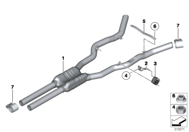 2014 BMW 640i Centre Muffler Diagram