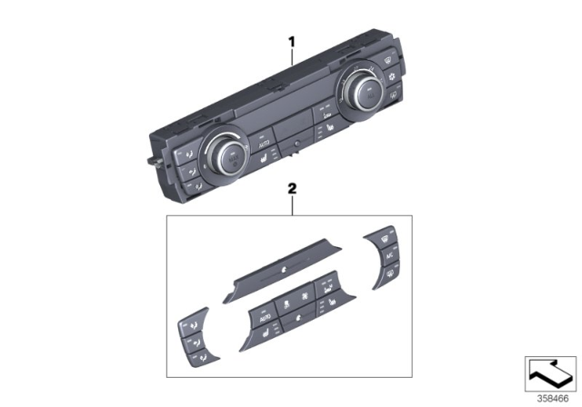 2013 BMW X3 Control Unit, Automatic Air Conditioner., Basis Diagram for 64119247044