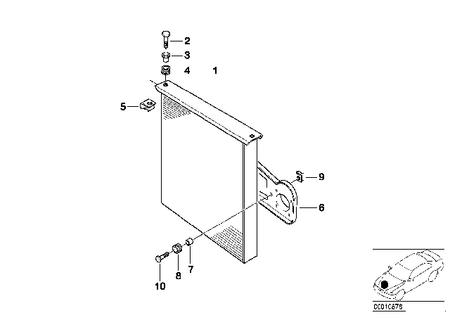 1997 BMW 318i Air Conditioning Condenser And Mounting Parts Diagram