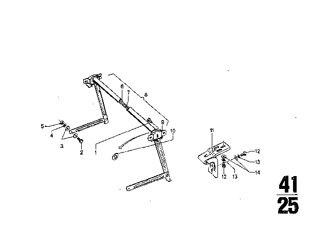 1969 BMW 2500 Engine Hood / Torsion Spring / Sealing Diagram