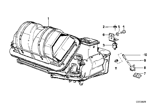 1992 BMW 318i Heater / Air Conditioning Diagram