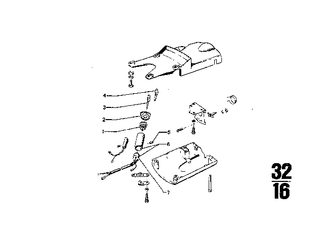 1971 BMW 3.0CS Ignition Lock Switch Diagram for 61321355148