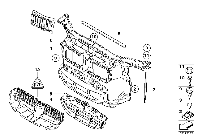 2011 BMW 335d Front Panel / Cooling-Flap Control Diagram