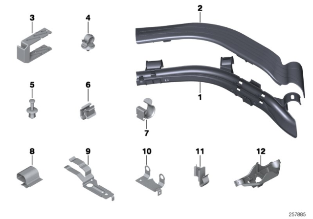 2016 BMW Z4 Cable Harness Fixings Diagram