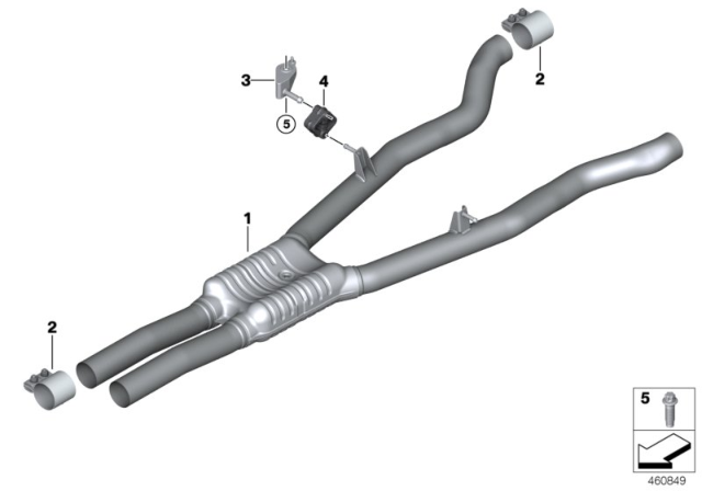 2020 BMW 750i xDrive CENTER MUFFLER Diagram for 18308744195