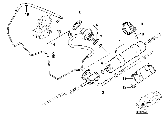 2000 BMW M5 Bracket Fuel Strainer Diagram for 51712693788