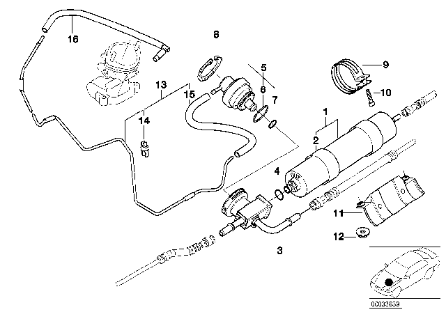 2001 BMW M5 Fuel Filter, Pressure Regulator Diagram