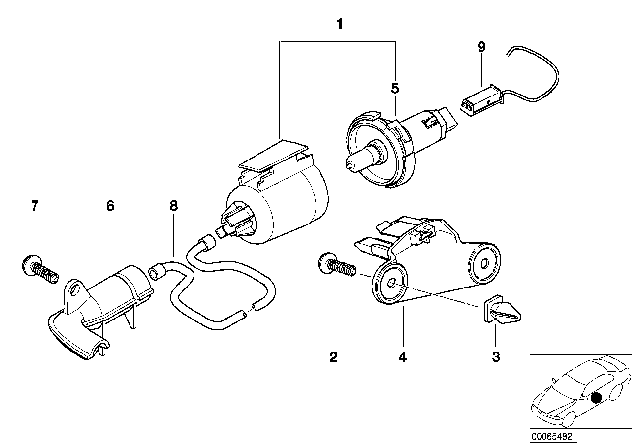 1997 BMW 740iL Door Handle Illumination Diagram