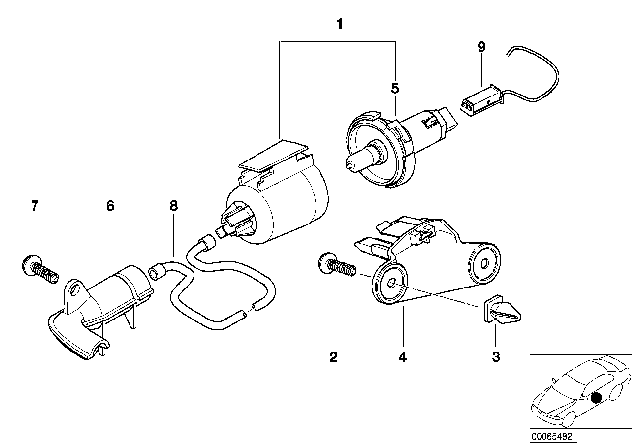 1997 BMW 750iL Door Handle Illumination Diagram