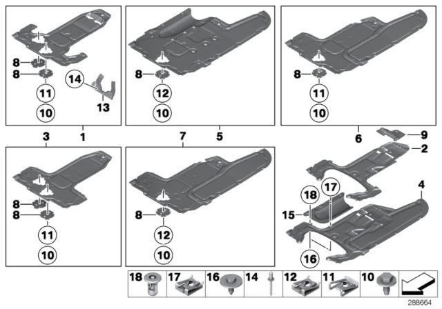 2012 BMW 750i Underbody Paneling Diagram 1